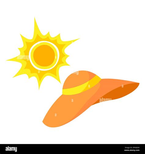 Sun protection with hat illustration. Image of protective sunscreen ...
