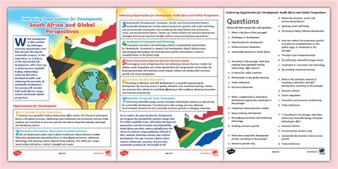 Development in South Africa and a Global Perspective