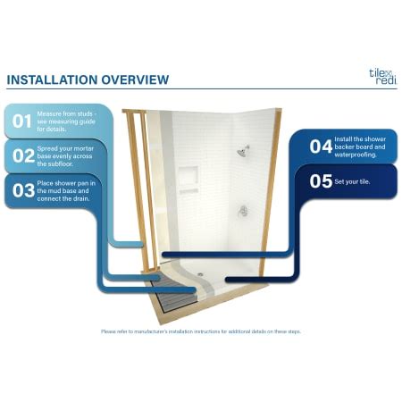 Tile Redi P3248C-PVC-BN Redi Base 48" x 32" Rectangular Shower Base ...