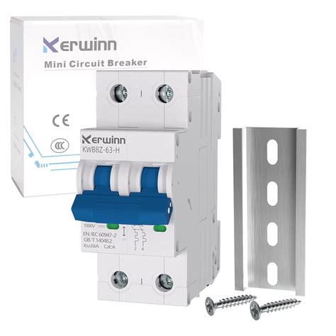 KERWINN Miniature Circuit Breaker 1000V DC Circuit Breaker 2 Pole 10Amp ...