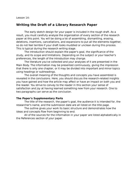 Image result for Research Paper Draft Example