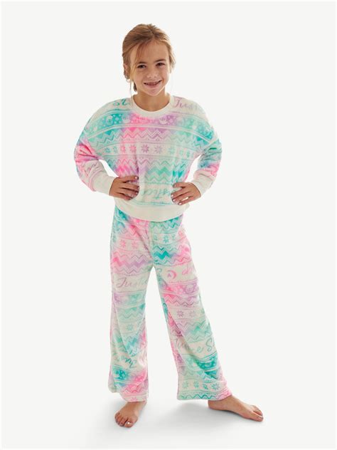 Justice Girls Top & Wide Leg Sleep Pant Set - 2-Piece Pajamas - Walmart.com