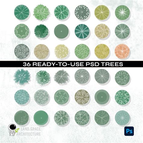 Premium Top View Landscape Plan Tree Brushes and PSD Trees – LandSpace ...