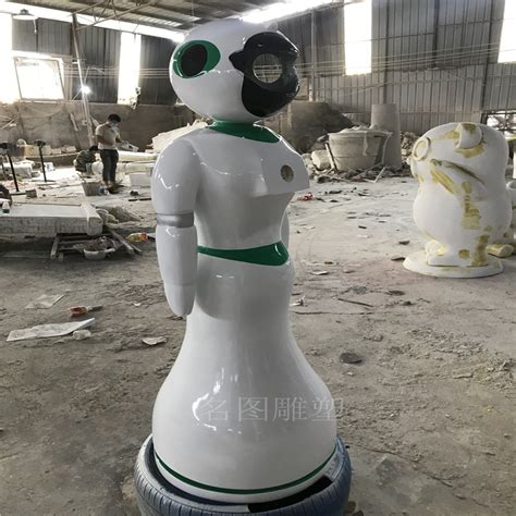 玻璃钢卡通机器人雕塑装扮广州商场美陈环境-方圳雕塑厂