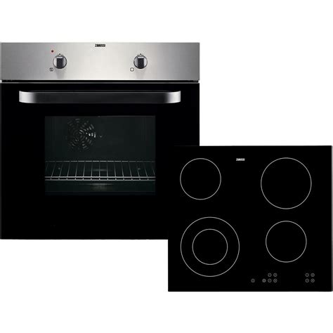 Zanussi ZPVF4130X Built In Electric Single Oven and Ceramic Hob Pack - Stainless Steel / Black ...