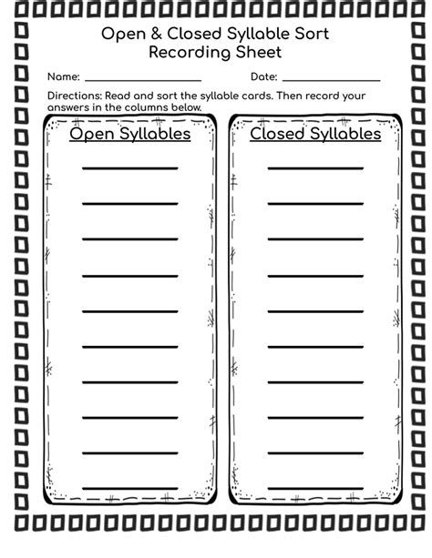 Image result for Closed Syllables Examples Worksheet
