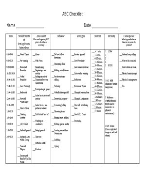 ABC Record (Antecedent, Behavior, Consequence) - DOC ... Doc Template ...