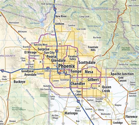 Buy Arizona Laminated Wall Map (36 Wide by 42” high) Online at Lowest ...