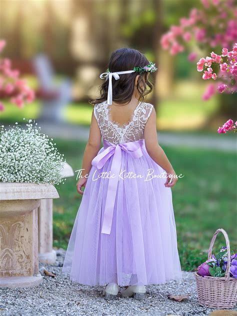 Orchid Purple flower girl dress, bohemian Flower Girl Dress, rustic ...
