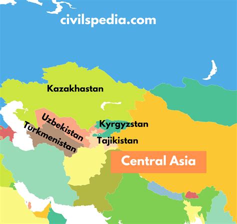 Map Of Central Asia And India Connected