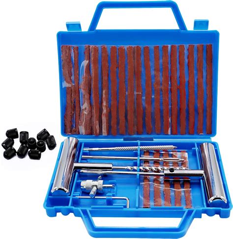 Wieat Tyre Repair Kit for Car, 42 Pcs Tyre Puncture Repair Kit, Emergency Tubeless Tyre Repair ...