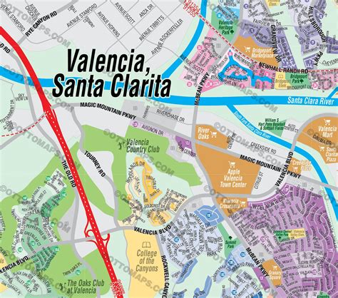 Valencia Map - Los Angeles County, CA – Otto Maps