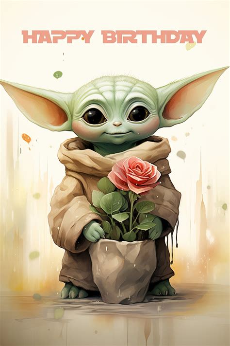 Mandalorian Themed Birthday Card Printable Star Wars Greeting Card ...