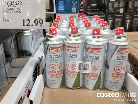 1605622 COLEMAN BUTANE GAS 250G x 4 PACK 12 99 - Costco East Fan Blog