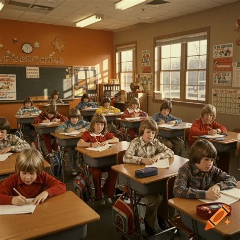 1970s 5th grade classroom photo on Craiyon