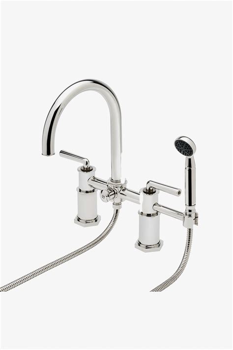 Henry Floor Mounted Exposed Tub Filler with Handshower and Two-Tone ...