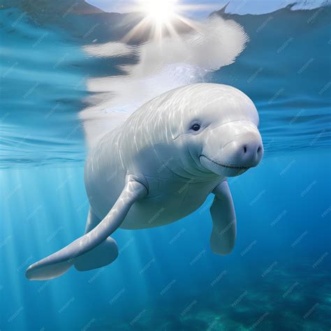 Premium Photo | Beluga Whale Swimming in Clear Lake