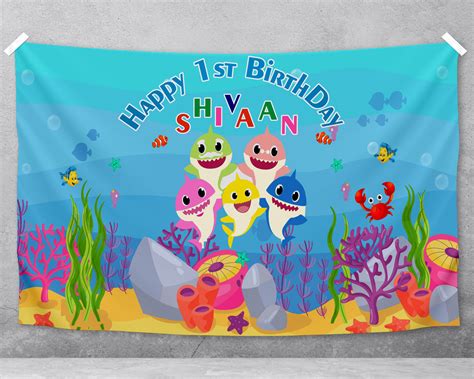 Shark Theme Boy Customized Backdrop | Birthday Decoration Items Online ...
