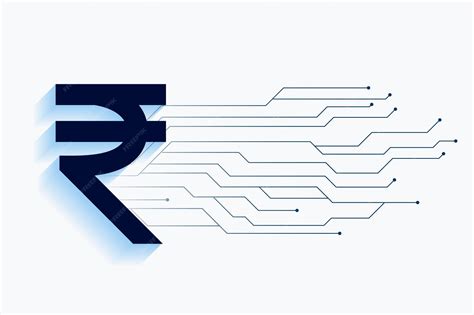 Digital indian rupee with circuit lines technology concept | Free Vector
