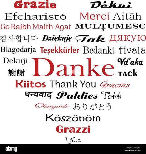 Thank you in Worldwide languages. Vector lettering in Heart shape ...