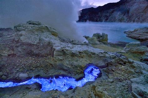Image result for Kawah Ijen Volcano Exploding Blue Flames