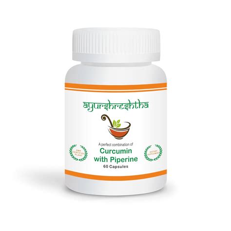 Ayurshreshtha, Curcumin (95%) Extract with Piperine(5%) Organic ...