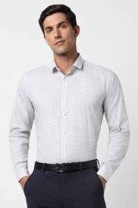VAN HEUSEN Men Printed Formal White Shirt - Buy VAN HEUSEN Men Printed ...