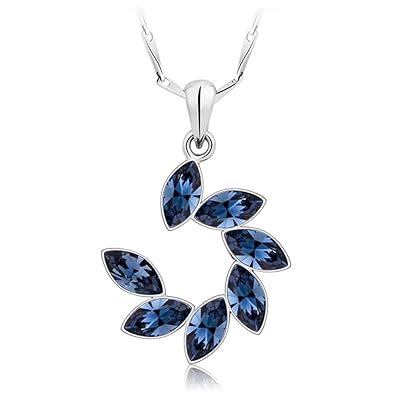 Shining Diva Fashion Latest Stylish Silver Plated Blue Crystal Chain ...