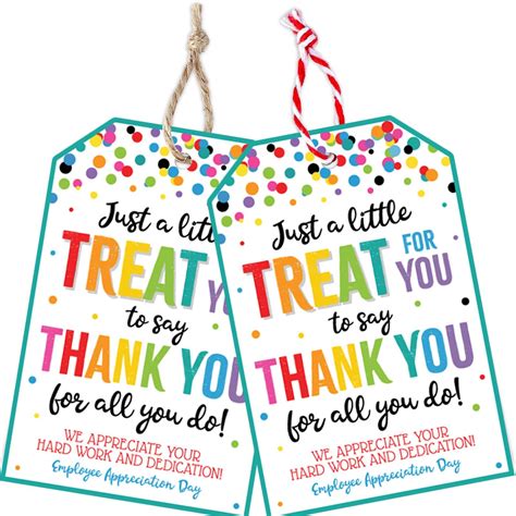 Employee appreciation week gift tags thank you presents tag staff ...
