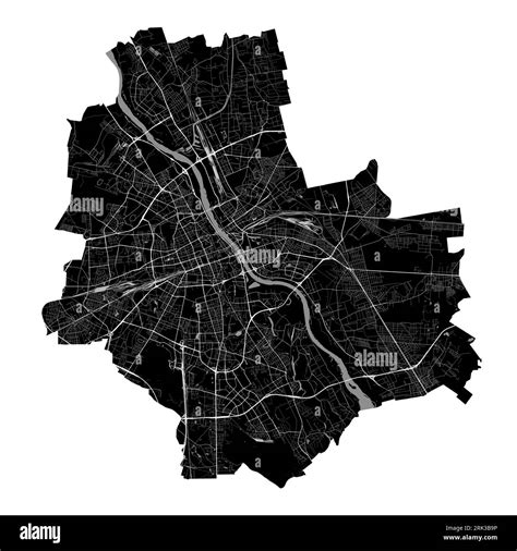 Black Warsaw city map, detailed administrative area Stock Vector Image ...