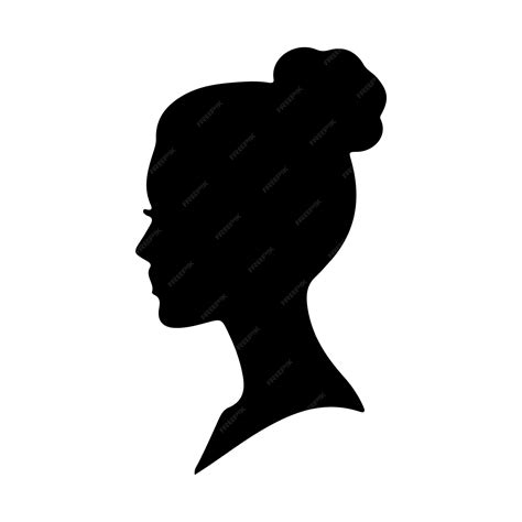 Vector silhouette side view of womans head silhouette people side view womens hairstyles ...