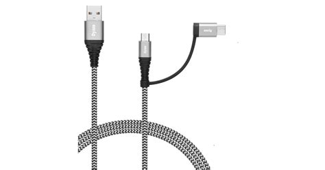 Dyazo 4 ft / 1.2 m 2 in 1 Cable [ Micro USB & Type C ] Nylon Braided ...