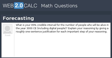 View question - Forecasting