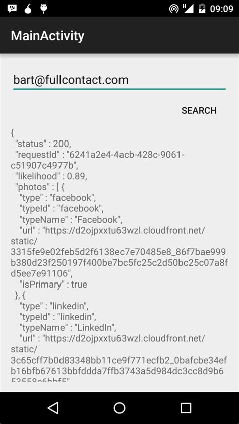 Use Free API in Android Application 的图像结果