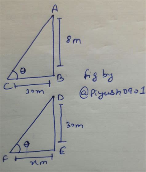 A flag pole is 8cm tall Casts 10m shadow. at the same time ,a nearby ...
