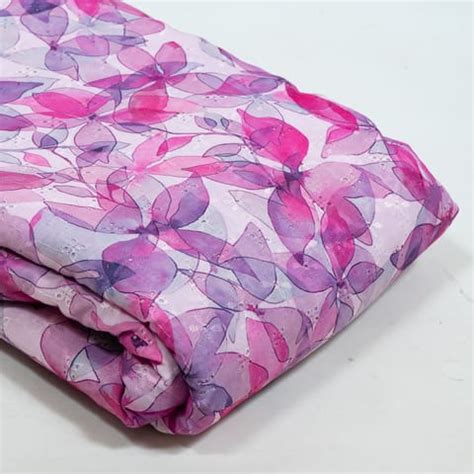 Premium Multi Colour Cotton Chikan Floral Printed Fabric Fabric for ...