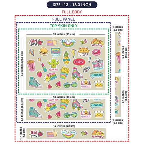 Shop Girl Gang Sticker Bomb Cream Laptop Skin | Buy Online Now ...
