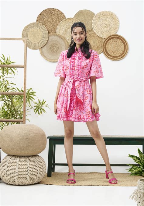 All Heart pink frilled dress – LUXE WEAVES