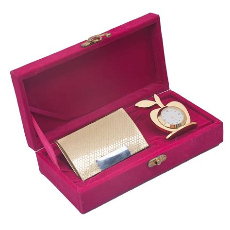 JEWEL FUEL Gold Plated Visiting Card Holder and Gold Plated Apple Table ...