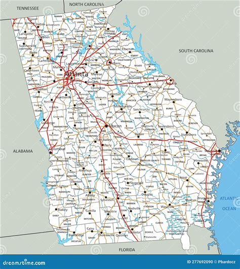 Georgia Map On Road Sign. Cartoon Vector | CartoonDealer.com #127608117