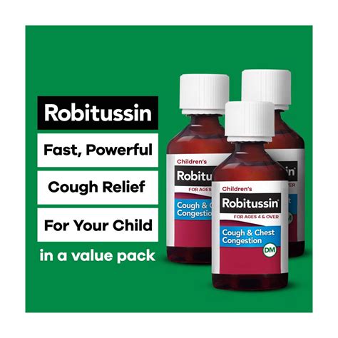 Buy Children's Robitussin Cough & Chest Congestion DM, Cough Medicine ...