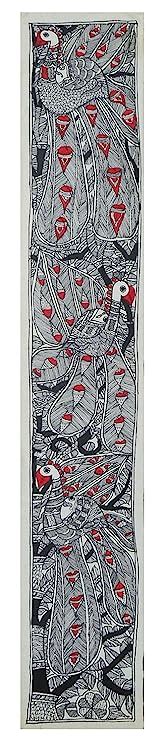 Vimla devi art gallery Paper Tree Peacock Long Poster Painting (76 cm x ...