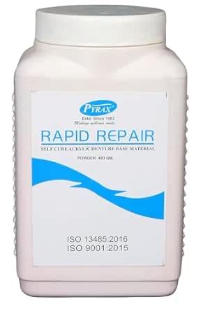 PYRAX Rapid Repair Denture Powder,(Denture base materials for all types ...