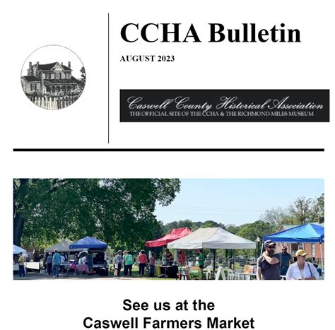 August 2023 Bulletin - Caswell County Historical Association