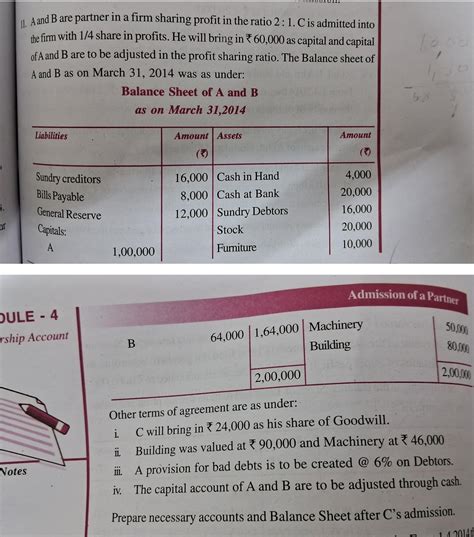 A and B are partner in a firm sharing profit in the ratio 2: 1. C is ...