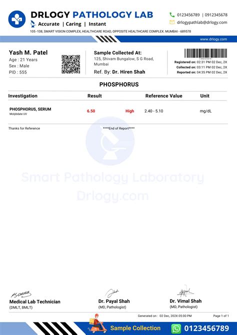 Phosphorus Blood Test: Price, Results and Normal Range | Drlogy