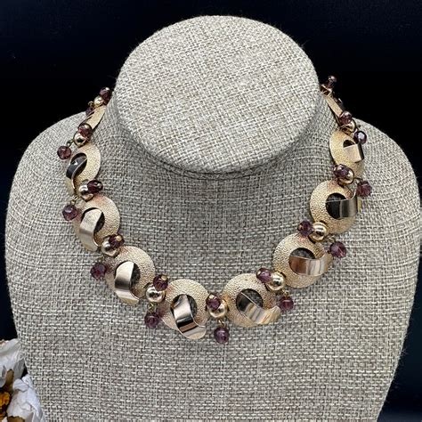 Vintage Napier 1950s Amethyst-colored Bead Necklace - The Napier Book ...