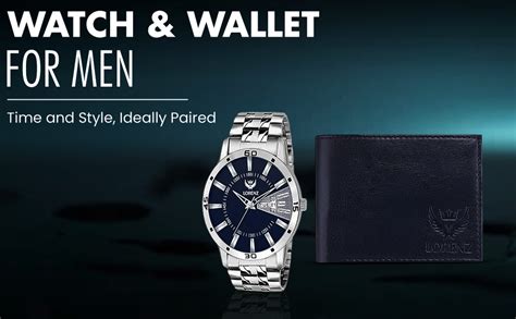 LORENZ Blue Day & Date analogue Watch And Wallet Combo For Men- Cm ...