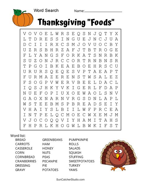 Thanksgiving Word Search Pdf Printable