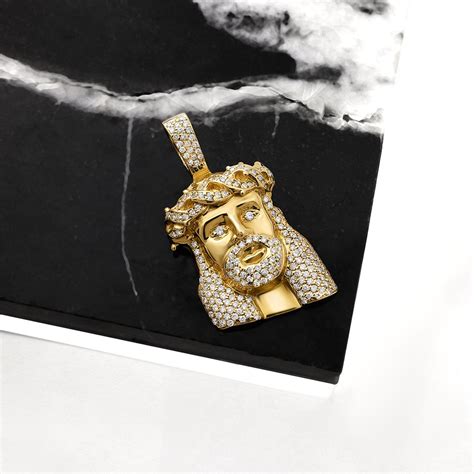 14k Yellow Gold Diamond Jesus Piece Head 1.75 Ctw – Avianne Jewelers